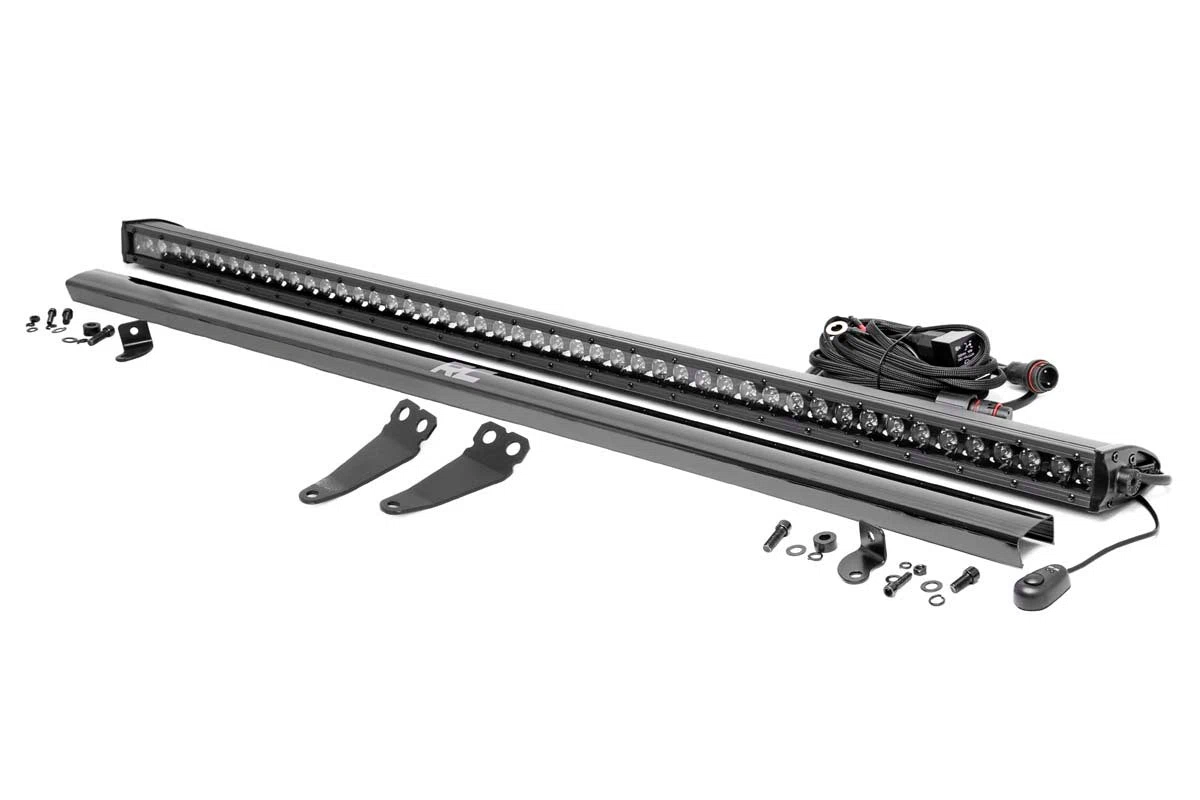 Fits Polaris General LED Light Lower Windshield 50_ Black Single Row 93034